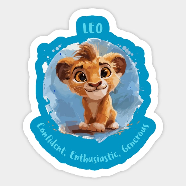 Leo Cartoon Zodiac Sign Sticker by Vinokurio